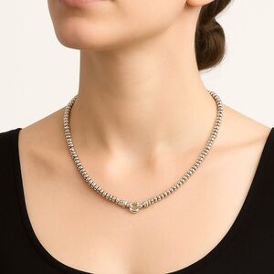 Lagos Caviar Silver Beaded Necklace